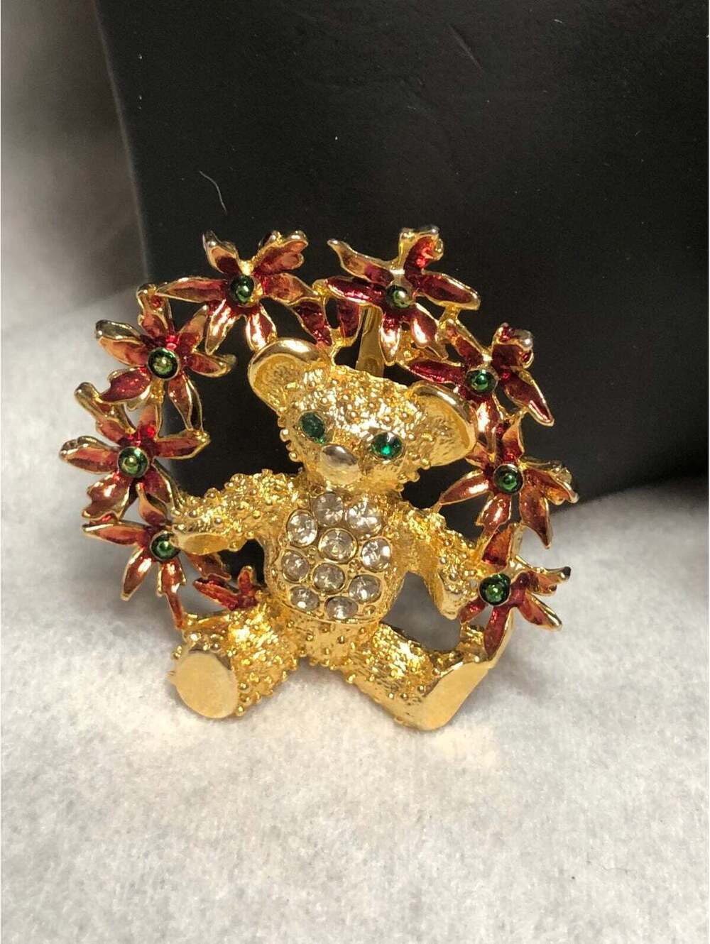Avante Teddy Bear Christmas Brooch